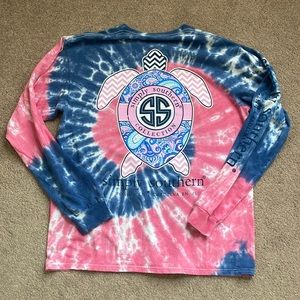 Simply Southern tee top tie dye collection turtle